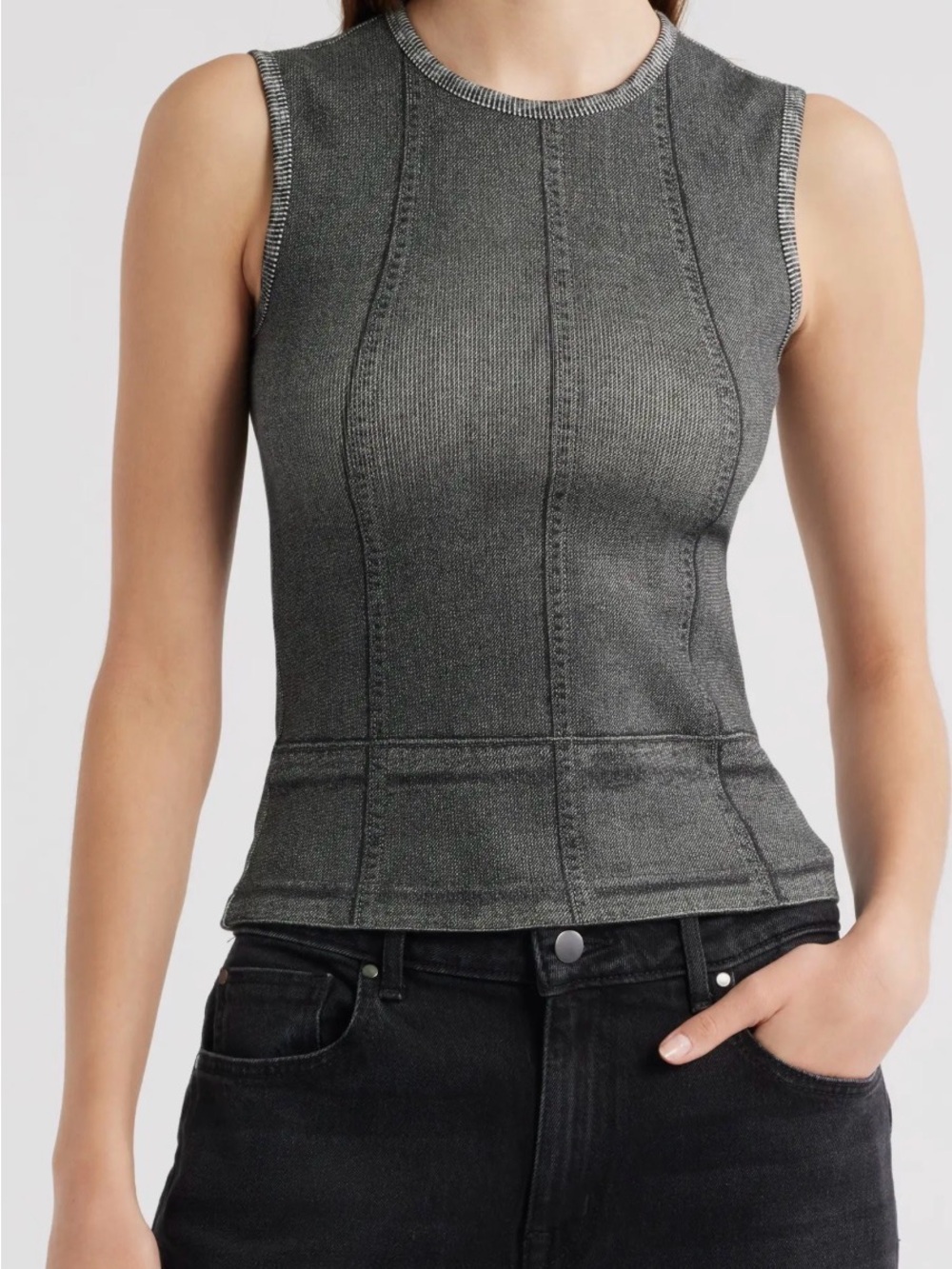 EUC- rag & bone- Miramar Ribbed Muscle Tank Top. Size XL/Gray